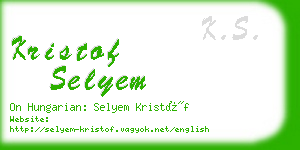 kristof selyem business card